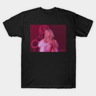 Aurora Aksnes pink neon sticker print T-Shirt